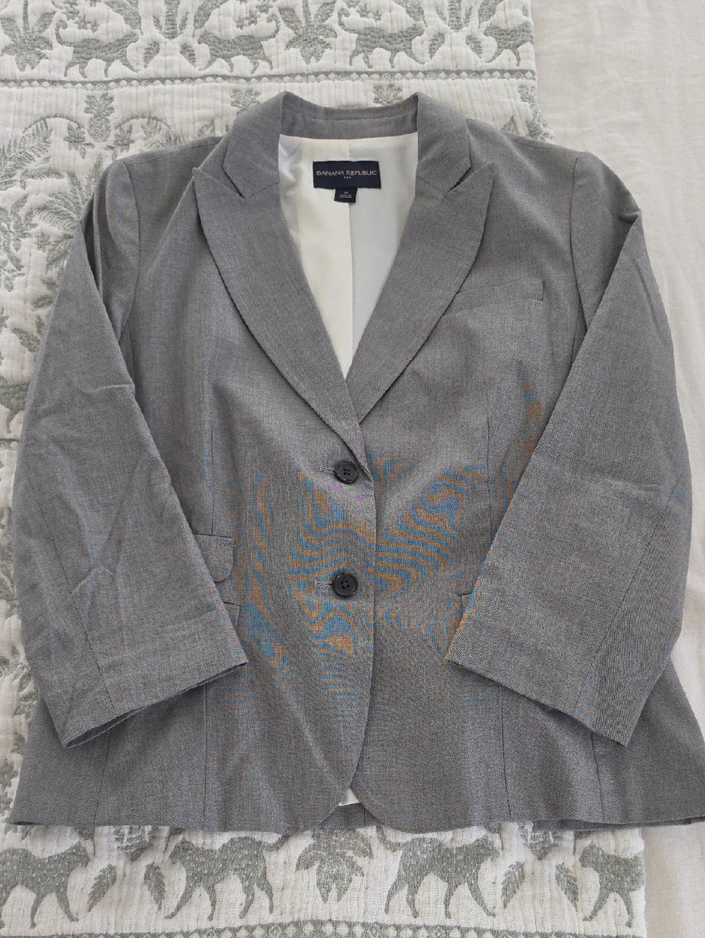 Banana Republic Light Gray Women's Tailored Blazer 3/4 Sleeve